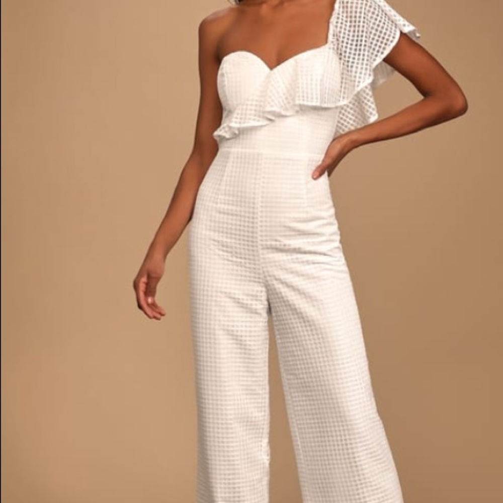 Sale-Lulus Off the Charts White Jumpsuit